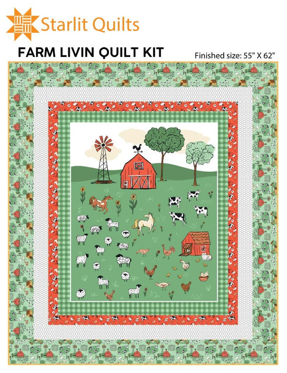 Farm Livin Quilt Kit 55 x 62 Includes Pattern