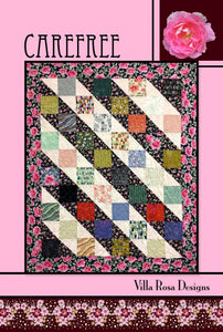 Carefree Quilt Pattern Card by Villa Rosa Designs finished size 36" x 45"