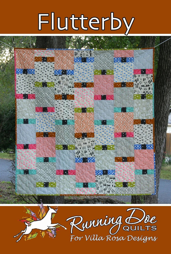 Flutterby Quilt Pattern by Running Doe Quilts for Villa Rosa Designs 56x58