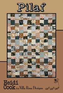 Pilaf Quilt Pattern Card by Villa Rosa Designs # VRDMC069 finished Quilt 54in x 70in Using Fat Quarters