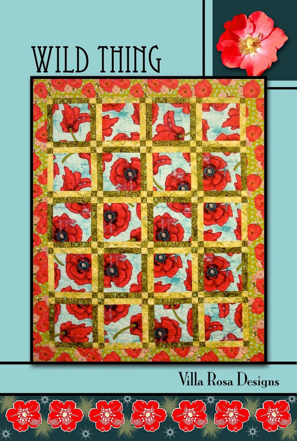 Wild Thing Quilt Pattern Card for Villa Rosa Designs finished size 50