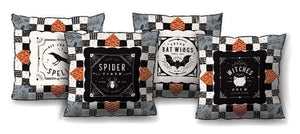Sophisticated Halloween Pillow Kit makes 4 pillows - 24" x 24" Fabric for pillows and pattern by My Minds Eye For Riley Blake Designs