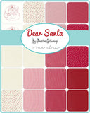 the dear santa quilt pattern is shown in red and white