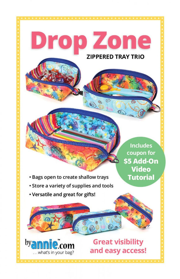 Drop Zone Pouches Pattern Paper Only PBA307 Pattern by Annie