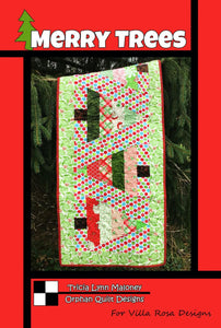 Merry Trees Quilt Pattern Card by Tricia Lynn Maloney Orphan Quilt Designs for Villa Rosa Designs finished size 17" x 55"