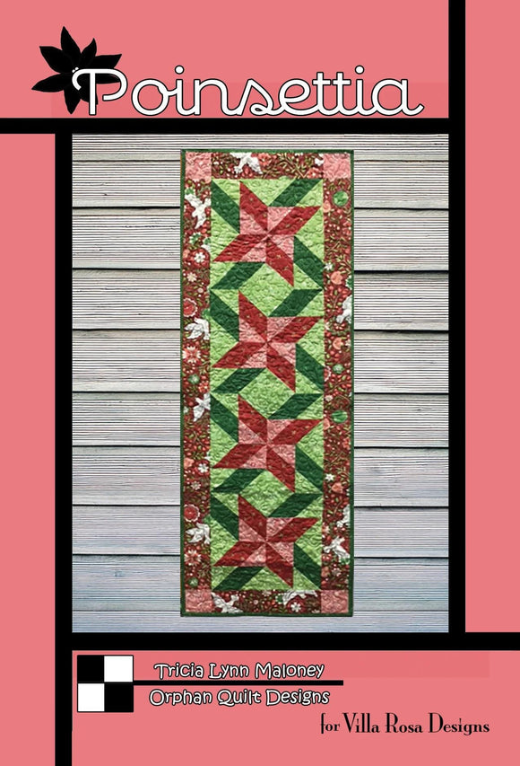 Poinsettia Quilt pattern by Villa Rosa Designs 18 x 54