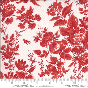 Roselyn Floral Rose  Red Half Yard Increments 14910-24 by Minick and Simpson for Moda Fabrics