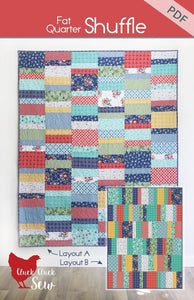 Fat Quarter Shuffle Quilt Pattern CCS1961 Paper Pattern  in Five Sizes By Cluck Cluck Sew