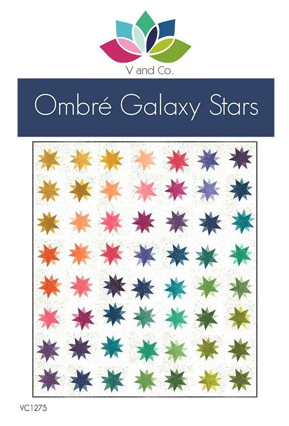 Ombre Galaxy star quilt pattern VC1275 By V and Co. Paper Patter ONLY