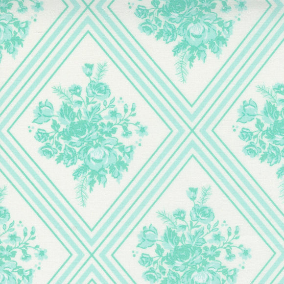 Merry Little Christmas Gather Cream Aqua Yardage 55241-25 by Bonnie & Camille for Moda Fabrics