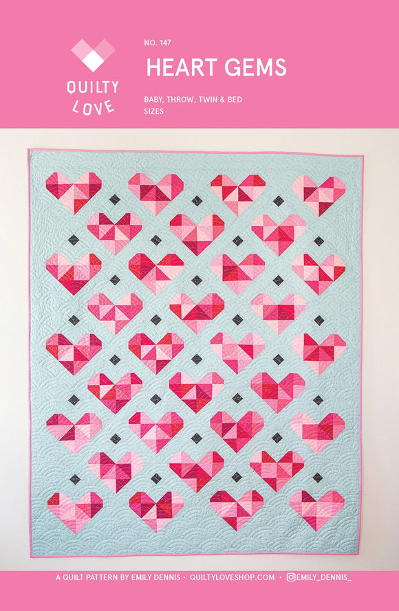 Heart Gems Quilt Pattern # QLP14 by Quilty Love 3 sizes available see 2nd photo