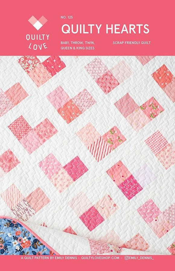 Quilty Hearts Quilt Pattern # QLP125 by Quilty Love 4 sizes available see 2nd photo